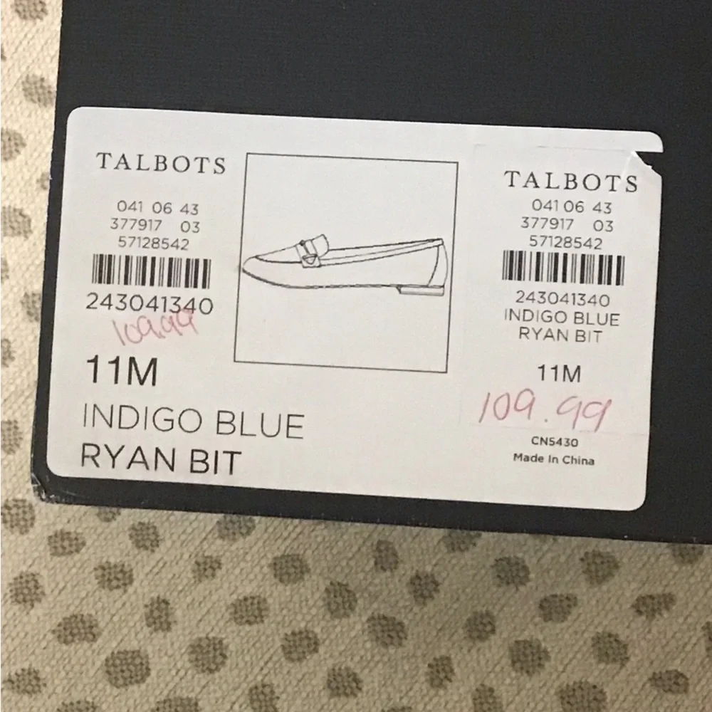 Talbots Indigo Blue Loafers with Silver bit buckle size 11 - Picture 3 of 3